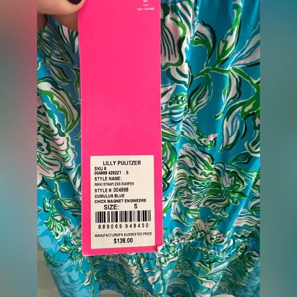 Lilly Pulitzer Rikki Small Strapless Romper size Small - NEW! - Picture 4 of 6